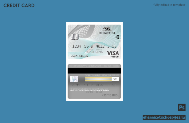 USA Bank of the West Bank Visa Platinum Card – Beispielvorschau